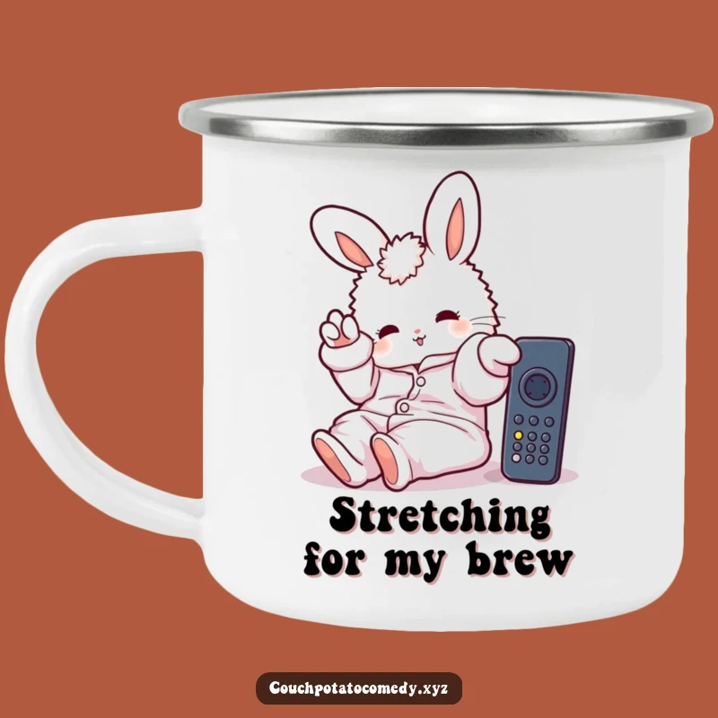 Funny Bunny Pajama Camping Mug: Cozy Outdoors Companion, Perfect Funny Gift