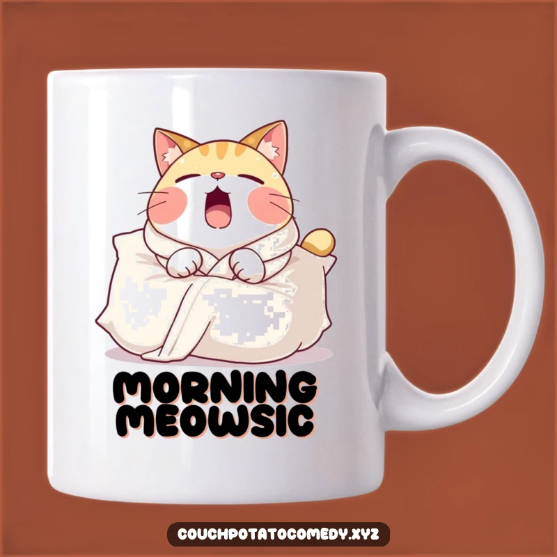 Funny Cat Pillow Mug: Wide Yawn Relaxation, Perfect Funny Gift for Sleepyheads