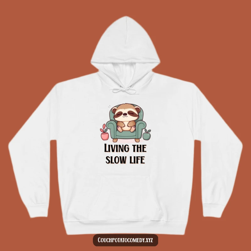 Funny Sloth Relaxation Hoodie: Cozy Armchair Sigh Comfort, Gift!