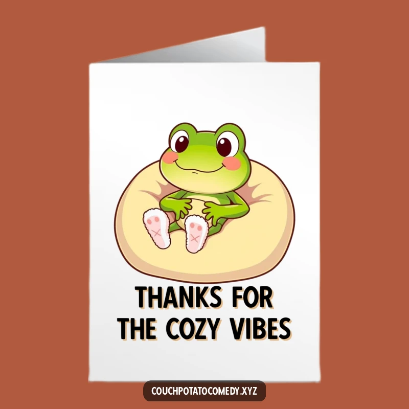 Free Printable Thank You Card: Funny Frog Relaxing, Thoughtful Downloadable Gift for Grateful Appreciation