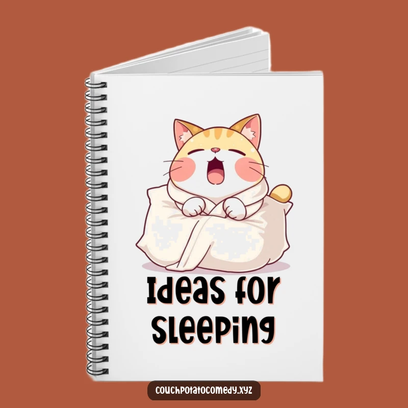 Funny Cat Pillow Notebook: Yawning Thoughts, Ideal Funny Gift for Relaxed Notes