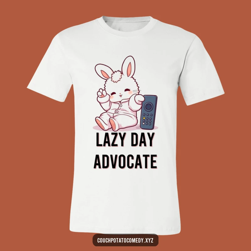 Funny Bunny Pajama T-Shirt: Lazy Remote Reach, A Comfy Funny Gift Tee